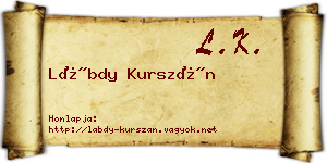 Lábdy Kurszán névjegykártya